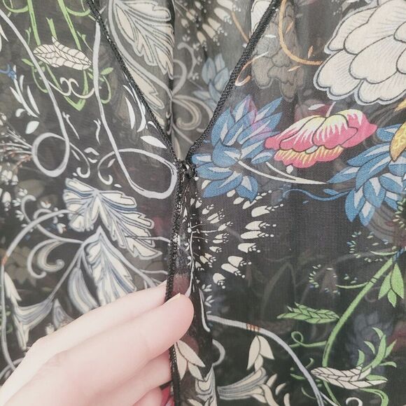 Free People Intimately Must Have Been Love Sheer Floral Long Sleeve Bodysuit L - Picture 5 of 11